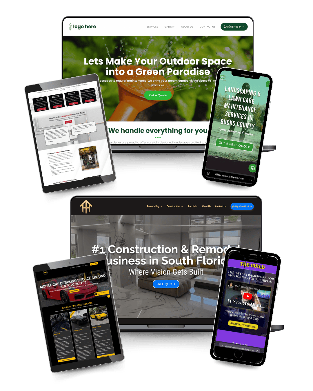 website portfolio with different devices
