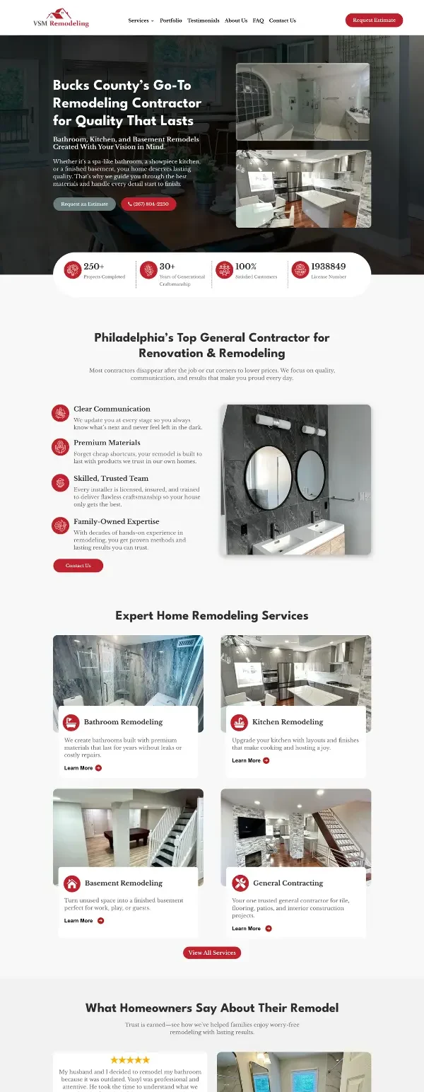 VSM Remodeling Website